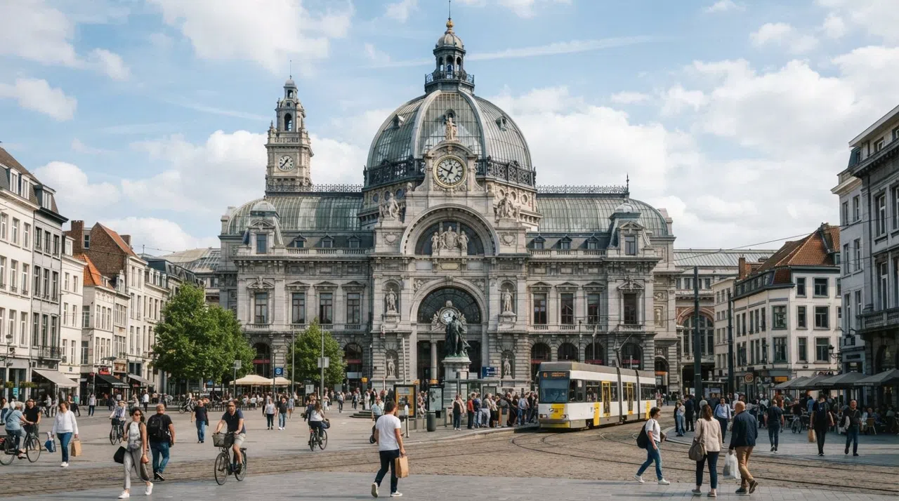 Diamantkvarteret i Antwerpen: hvor stenene flytter sig, og stationen glimter