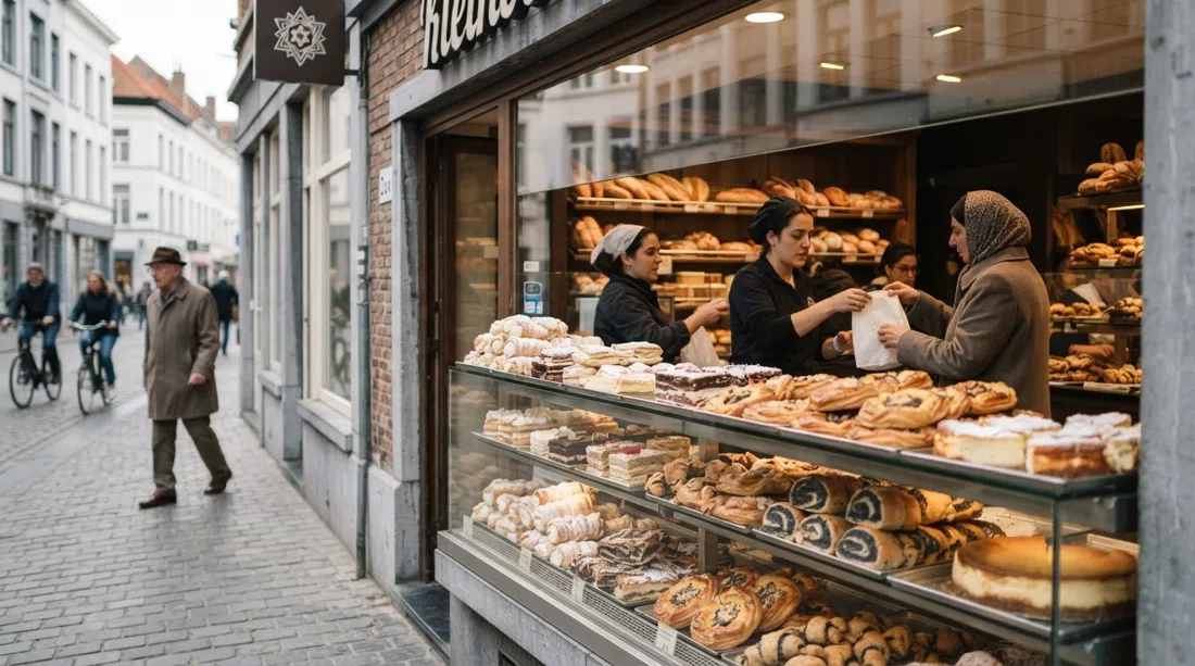 Kleinblatt på Provinciestraat, et kosher-bageri med cheesecake, ostebirkes og østeuropæiske kager stablet til takeaway